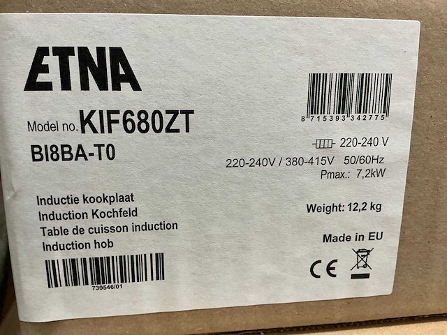 Etna kif680zt inbouw inductiekookplaat - afbeelding 4 van  6