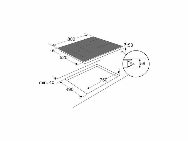 Etna kif780ds inbouw inductiekookplaat - afbeelding 4 van  5