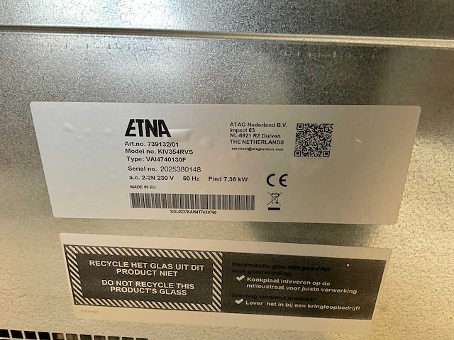 Etna kiv354rvs inductiekookplaat - afbeelding 3 van  3