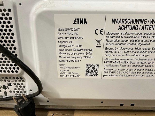 Etna smv220wit magnetron - afbeelding 3 van  3