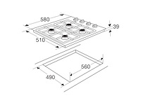 Etna t106vrvsa inbouw gaskookplaat - afbeelding 2 van  6