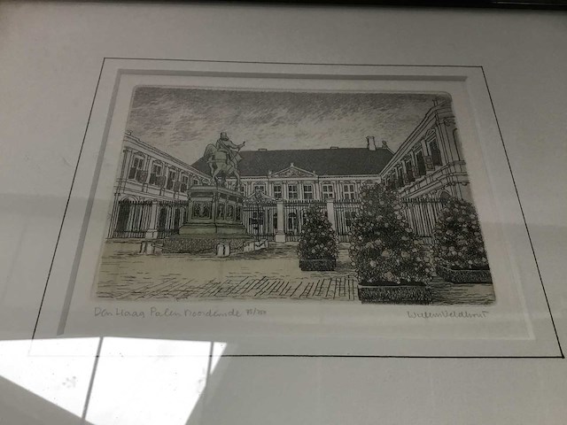 Ets door willem veldhorst. gesigneerd - afbeelding 2 van  4