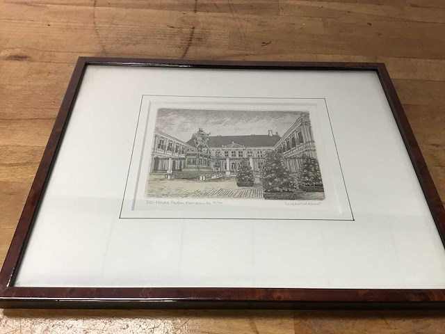 Ets door willem veldhorst. gesigneerd - afbeelding 1 van  4