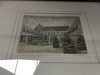 Ets door willem veldhorst. gesigneerd - afbeelding 2 van  4