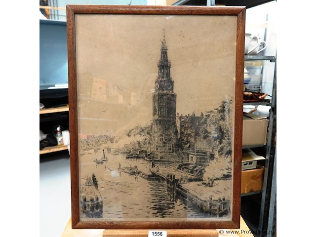 Ets en drogenaald montelbaanstoren, amsterdam - afbeelding 1 van  5