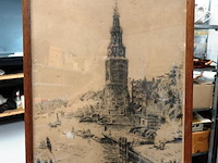 Ets en drogenaald montelbaanstoren, amsterdam - afbeelding 2 van  5
