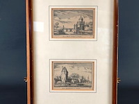 Ets hout-poort haarlem en ets bij de sparebrug te haarlem - afbeelding 1 van  5