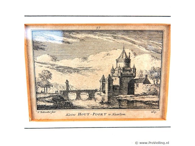Ets hout-poort haarlem en ets bij de sparebrug te haarlem - afbeelding 2 van  5