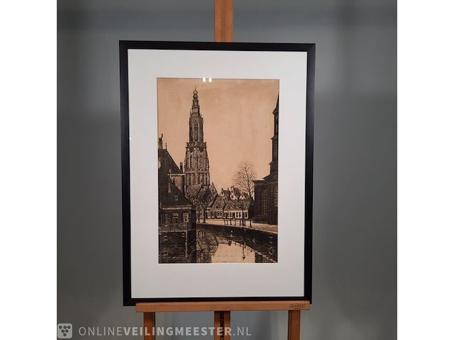Ets schilderij, james patrick power, amersfoort - afbeelding 2 van  5