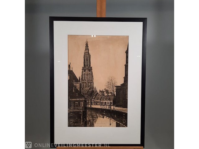 Ets schilderij, james patrick power, amersfoort - afbeelding 3 van  5