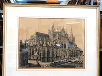 Ets van de sint-janskathedraal in 's-hertogenbosch van hendrik de laat (1900-1980) - afbeelding 1 van  5