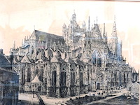 Ets van de sint-janskathedraal in 's-hertogenbosch van hendrik de laat (1900-1980) - afbeelding 2 van  5