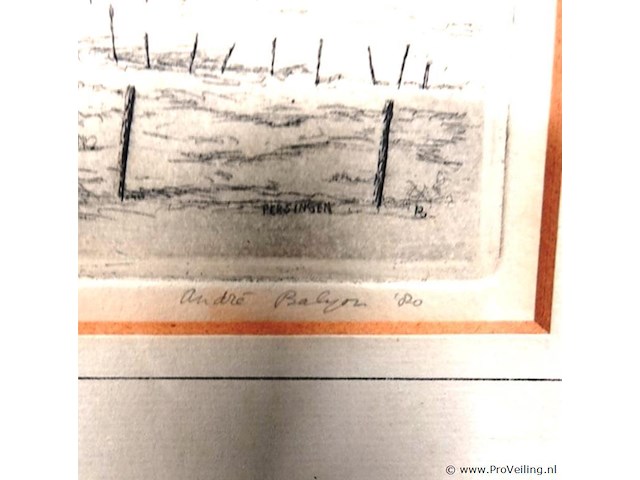 Ets van het kerkje van persingen. gesigneerd - afbeelding 3 van  5