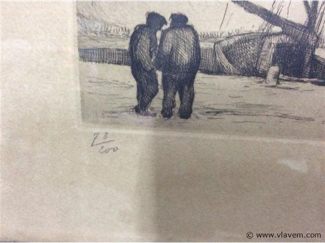 Ets : zeilschip genummerd en getekend - afbeelding 3 van  4