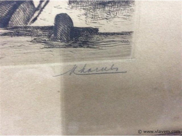 Ets : zeilschip genummerd en getekend - afbeelding 4 van  4