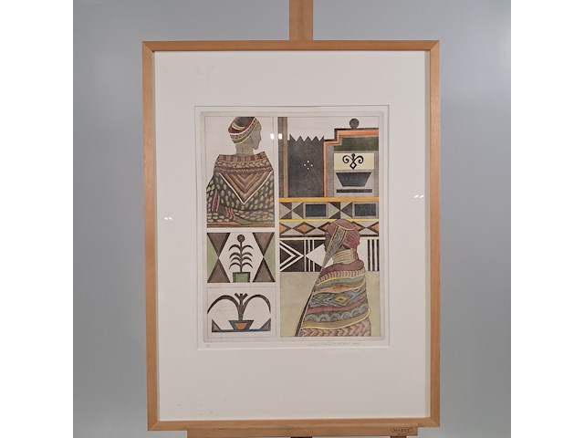 Ets/gouache, grace vendel, nobele fantasie 1 - afbeelding 1 van  9