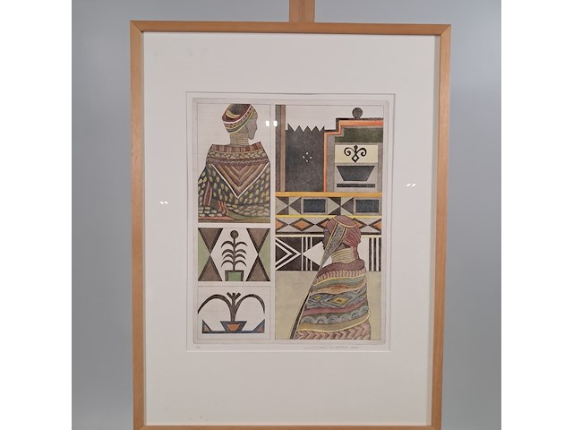 Ets/gouache, grace vendel, nobele fantasie 1 - afbeelding 2 van  9