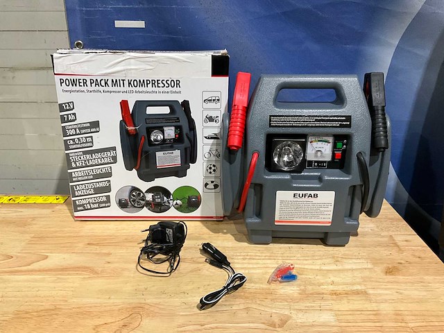 Eufab starthulp / booster met compressor - afbeelding 1 van  5