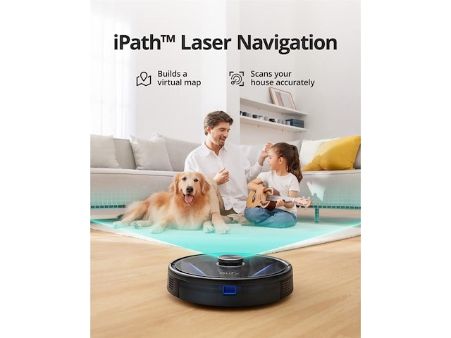 Eufy robovac lr30 hybrid robotstofzuiger en dweil ipath laser navigation zwart - afbeelding 2 van  5