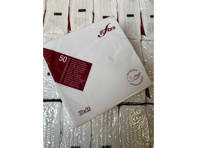Euro products infibra servet 100% cellulose wit 2-laags 33x33 cm (25200x) - afbeelding 1 van  5