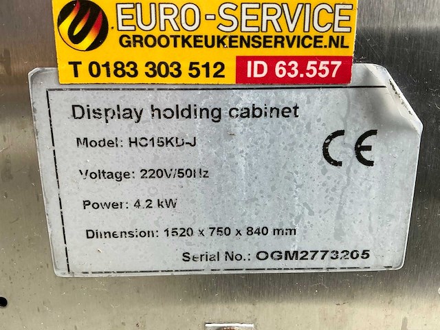 Euro service hc15kd-j koel-warmhoudvitrine - afbeelding 4 van  12