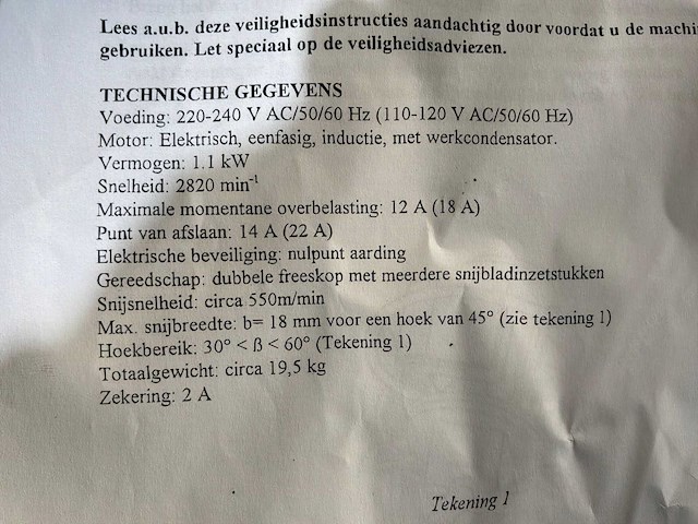 Euroboor lkf.200 laskant freesmachine - afbeelding 5 van  5