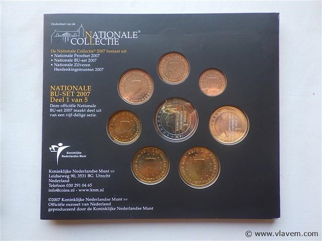 Eurocoinset 1cent tem 2 euro - nederland 2007 - afbeelding 5 van  5