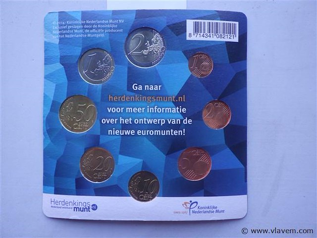 Eurocoinset 1cent tem 2 euro - nederland 2014 - afbeelding 4 van  4