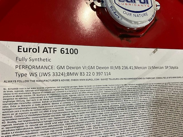 Eurol - atf 6100 - smeermiddel (2x) - afbeelding 2 van  3