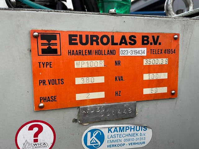 Eurolas wp100rl puntlasmachine - afbeelding 10 van  13