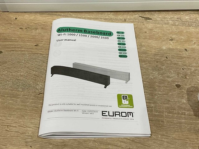 Eurom - alutherm baseboard 1500 white - elektrische verwarming - afbeelding 5 van  7