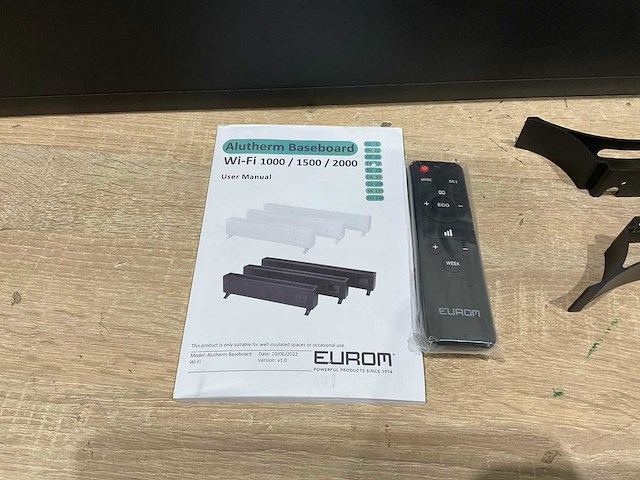 Eurom - alutherm baseboard 2000 black - convector verwarming - afbeelding 6 van  7