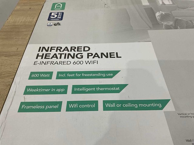 Eurom - e-infrared 600 wifi - infrarood paneel - afbeelding 7 van  7