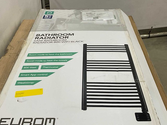 Eurom - sani bathroom radiator 800 wifi black - badkamer radiator - afbeelding 6 van  6