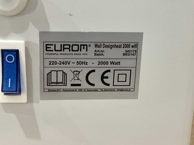 Eurom - wall design heat 2000 wifi - elektrische verwarming (2x) - afbeelding 8 van  9