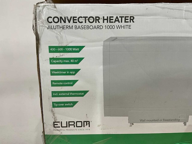 Eurom alutherm baseboard 1000 white convector verwarming - afbeelding 5 van  6