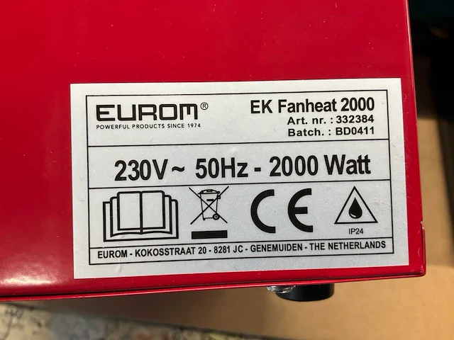 Eurom ek fanheat 2000 heater (6x) - afbeelding 4 van  4