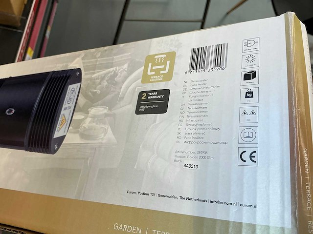 Eurom golden 2000 slim terrace heater (3x) - afbeelding 3 van  3