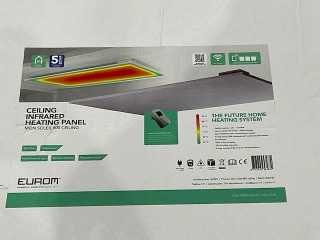 Eurom mon soleil 800 ceiling plafond infrarood paneel - afbeelding 2 van  6