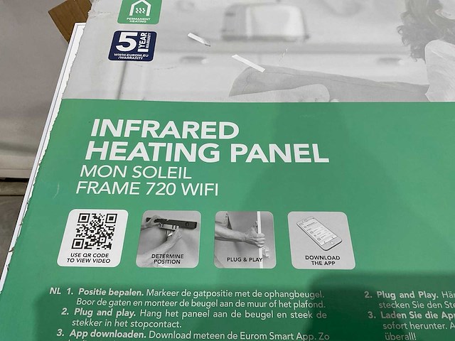 Eurom mon soleil frame 720 wifi infrarood paneel - afbeelding 5 van  6