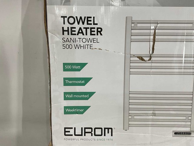 Eurom sani towel 500 white badkamer radiator - afbeelding 7 van  7