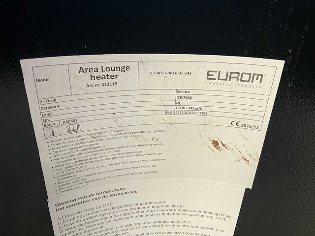 Eurom terrasverwarming (3x) - afbeelding 4 van  5