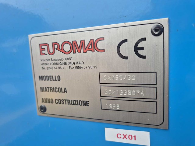 Euromac - cx 750/30 - ponsmachine - afbeelding 25 van  27