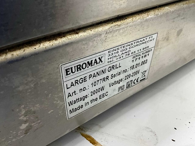 Euromax 171181 panini grill - afbeelding 8 van  8