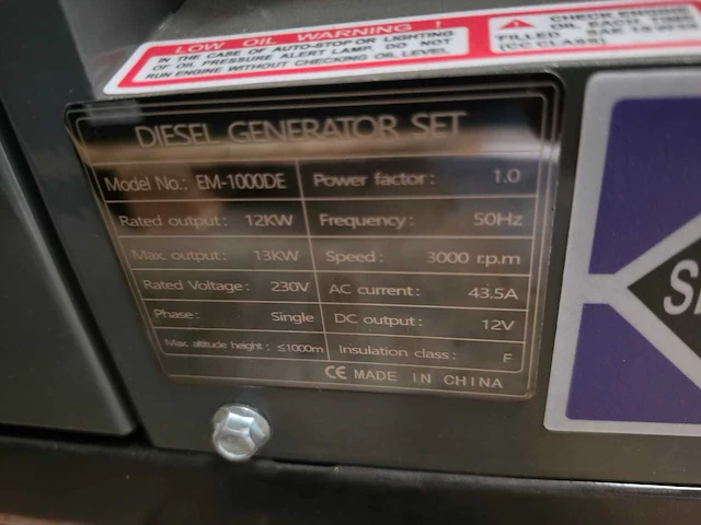 European generator solutions em-1000de diesel generator - afbeelding 5 van  11