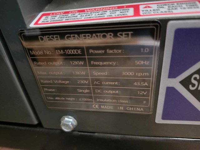 European generator solutions em-1000de noodstroomaggregaat - afbeelding 9 van  9