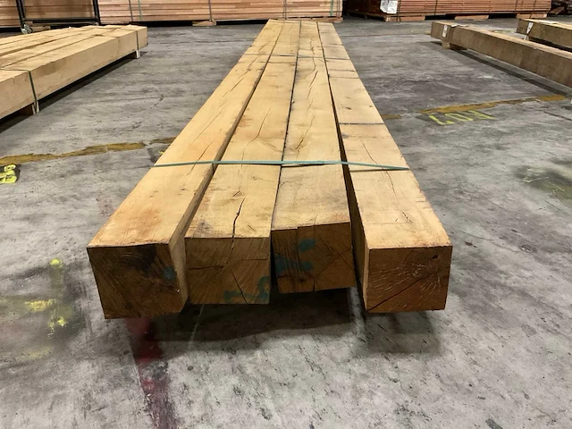 Europees eiken balken 150x150 mm (4x) - afbeelding 4 van  5