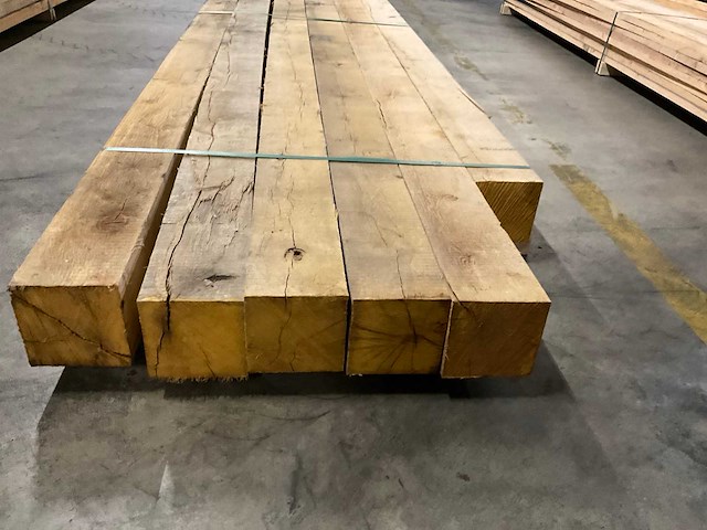Europees eiken balken 150x150 mm (6x) - afbeelding 3 van  4