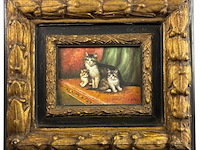 Europese school (1800-1850) - e bohm moederkat met kittens - afbeelding 1 van  6