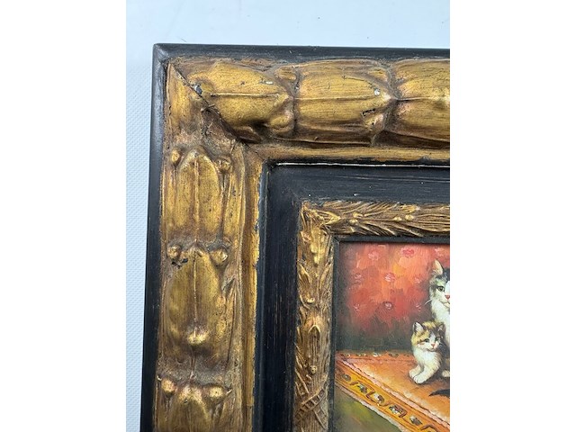 Europese school (1800-1850) - e bohm moederkat met kittens - afbeelding 3 van  6